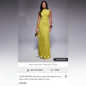 ASOS green high neck maxi dress